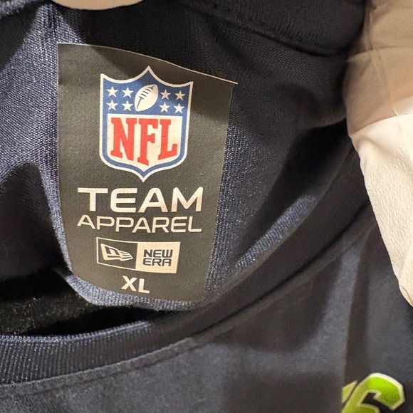 New Era Seattle Seahawks Football NFL Team Apparel XL T-Shirt Navy Green - Picture 6 of 10